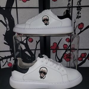 Stylish Karl Lagerfeld White and Black Men's Sneakers